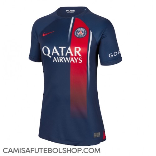 Camisa de time de futebol Paris Saint-Germain Replicas 1º Equipamento Feminina 2023-24 Manga Curta